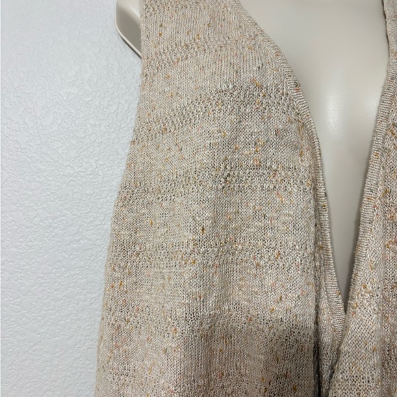 Gudrun Sjödén Beige Knit Open Fron Cardigan Shawl Vest Linen Cotton Lightweight - Picture 2 of 11